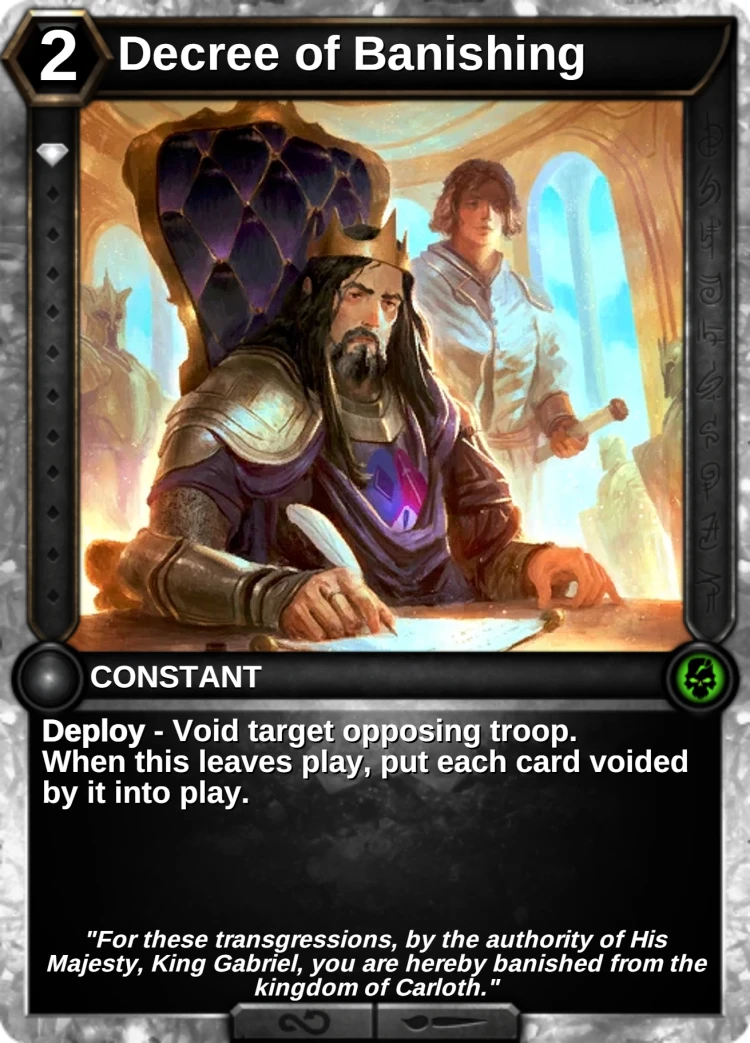 Decree of Banishing: the card