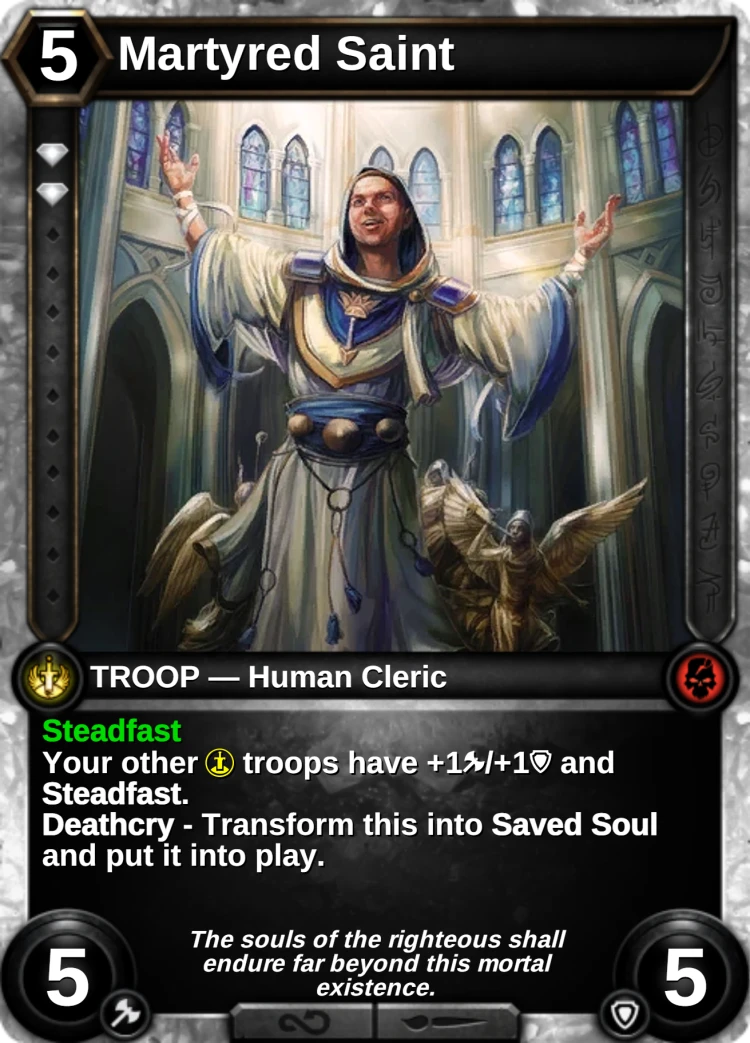 Martyred Saint: the card