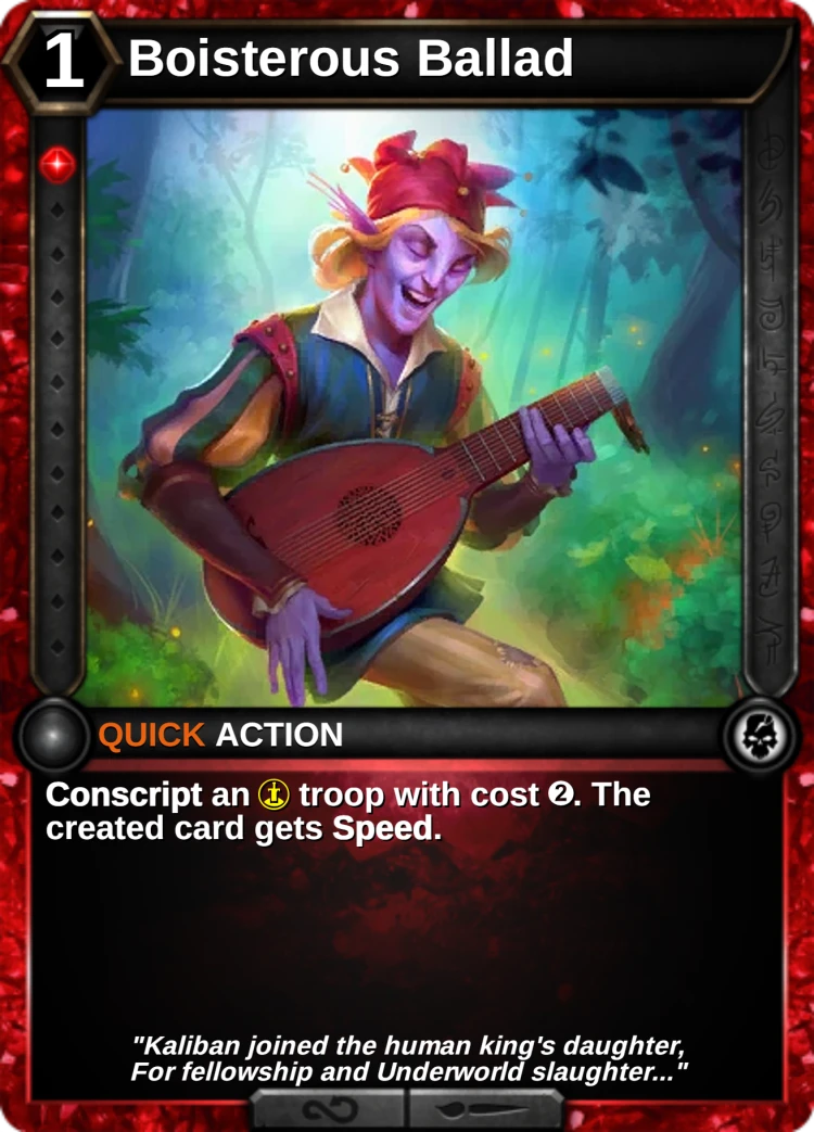 Boisterous Ballad: the card