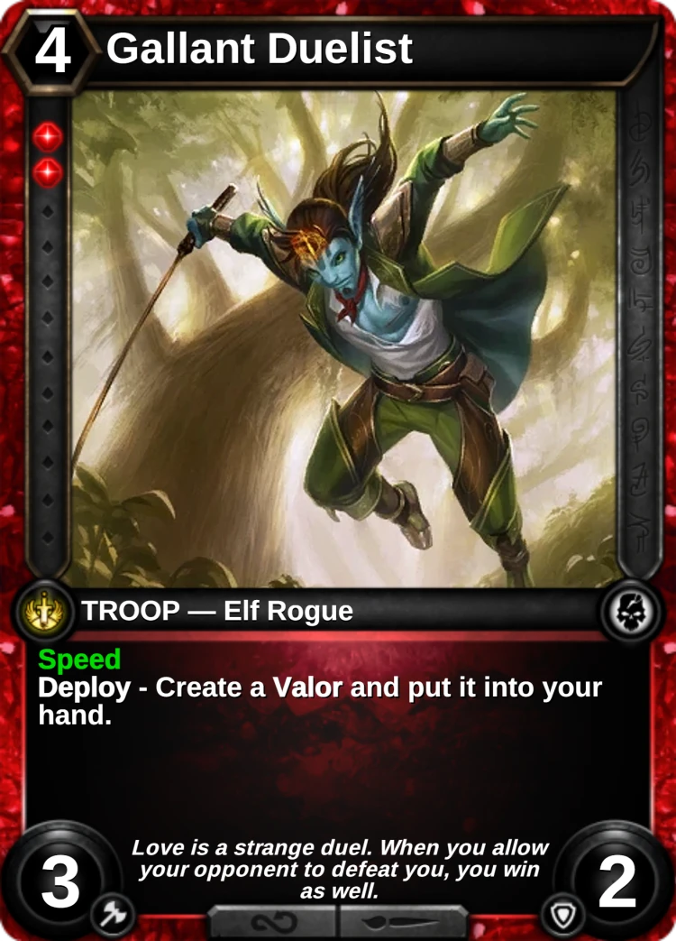 Gallant Duelist: the card