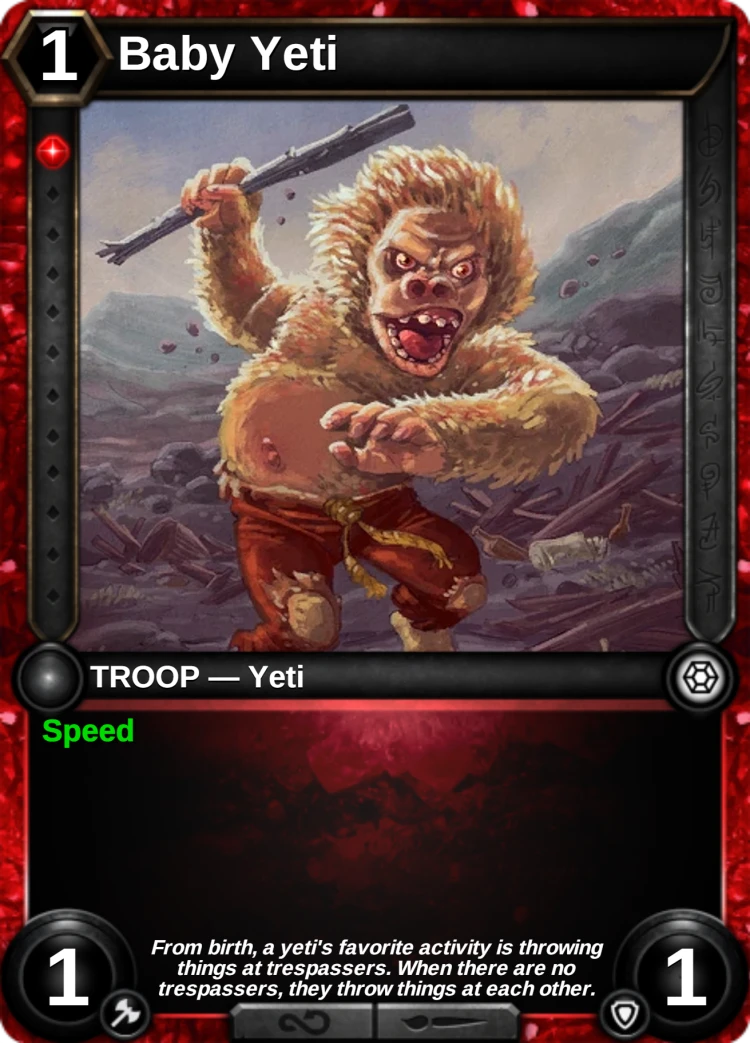 Baby Yeti: the card