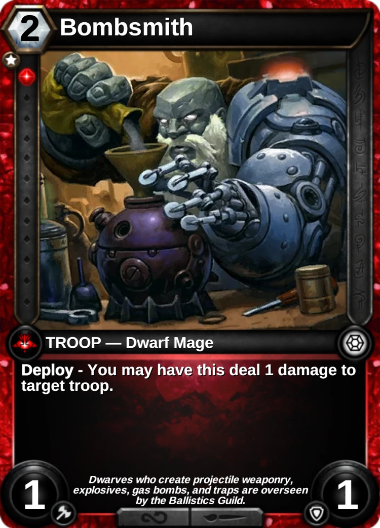 Bombsmith: the card