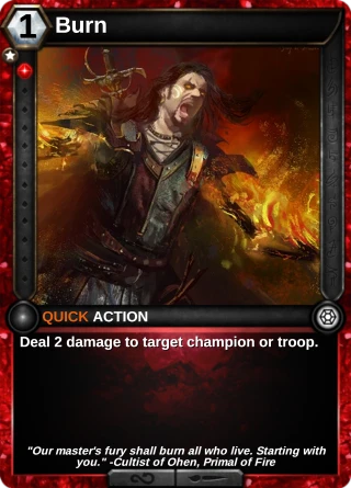 Burn: the card this item changes
