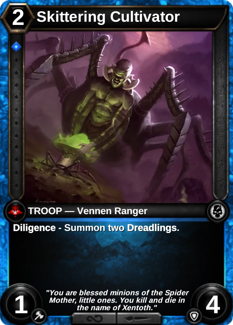 Skittering Cultivator: the card
