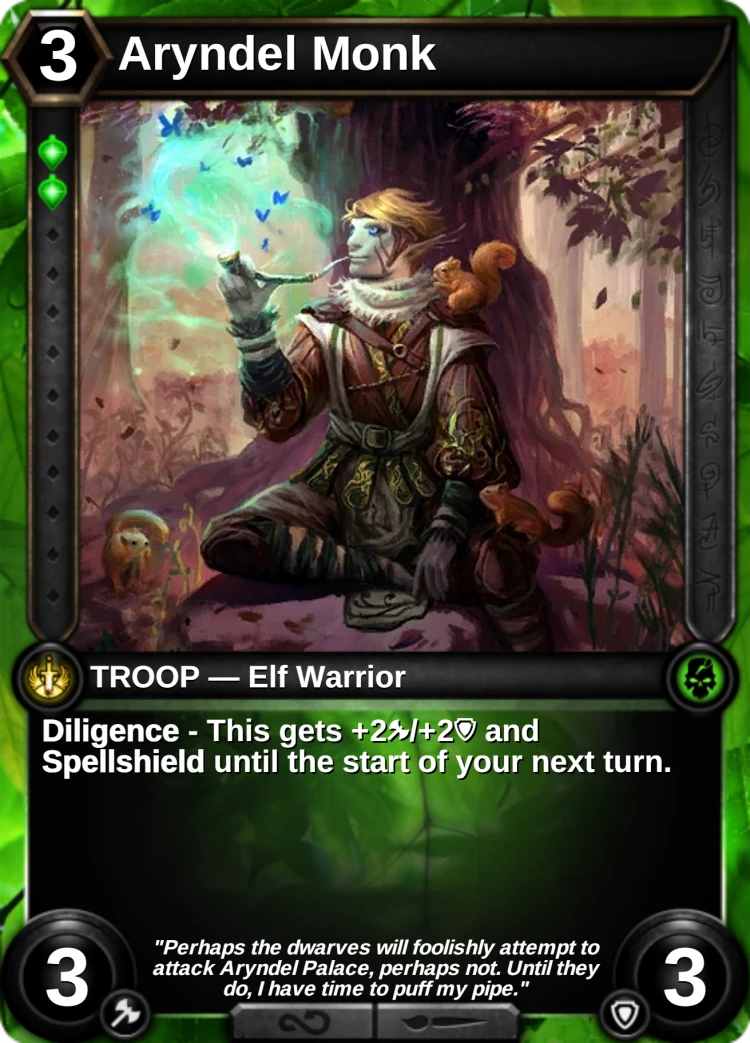 Aryndel Monk: the card