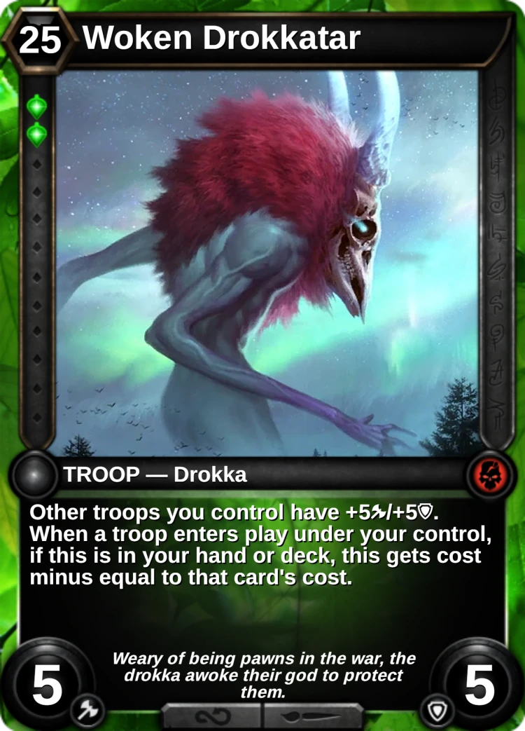Woken Drokkatar: the card