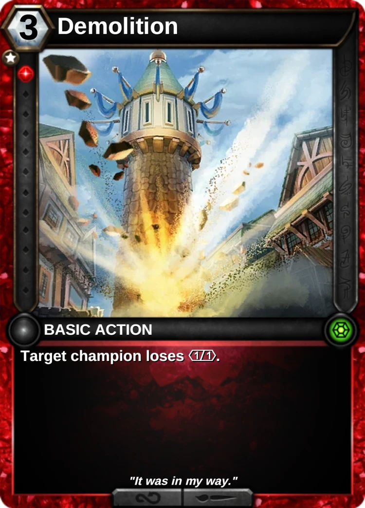 Demolition: the card