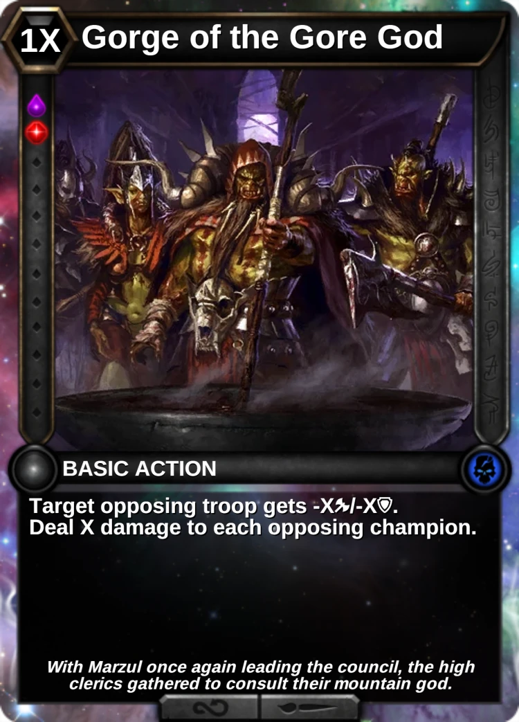 Gorge of the Gore God: the card
