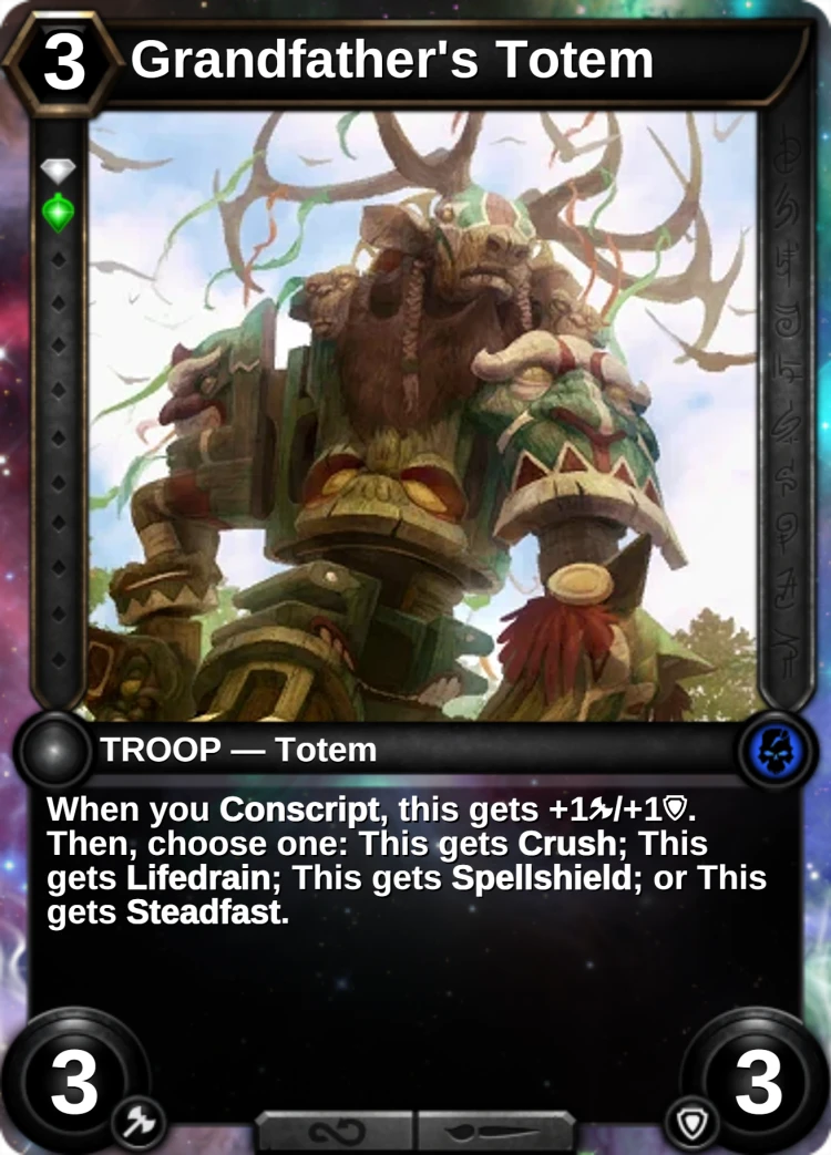Grandfather's Totem: the card