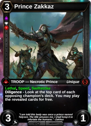 Prince Zakkaz: the card this item changes