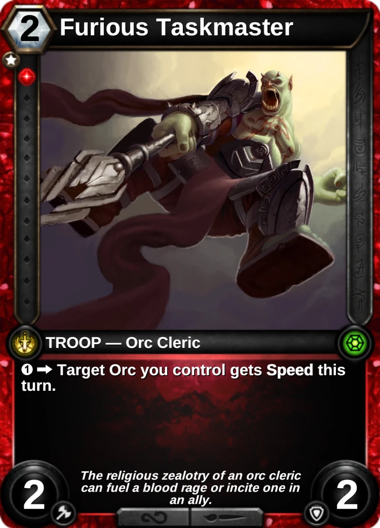 Furious Taskmaster: the card