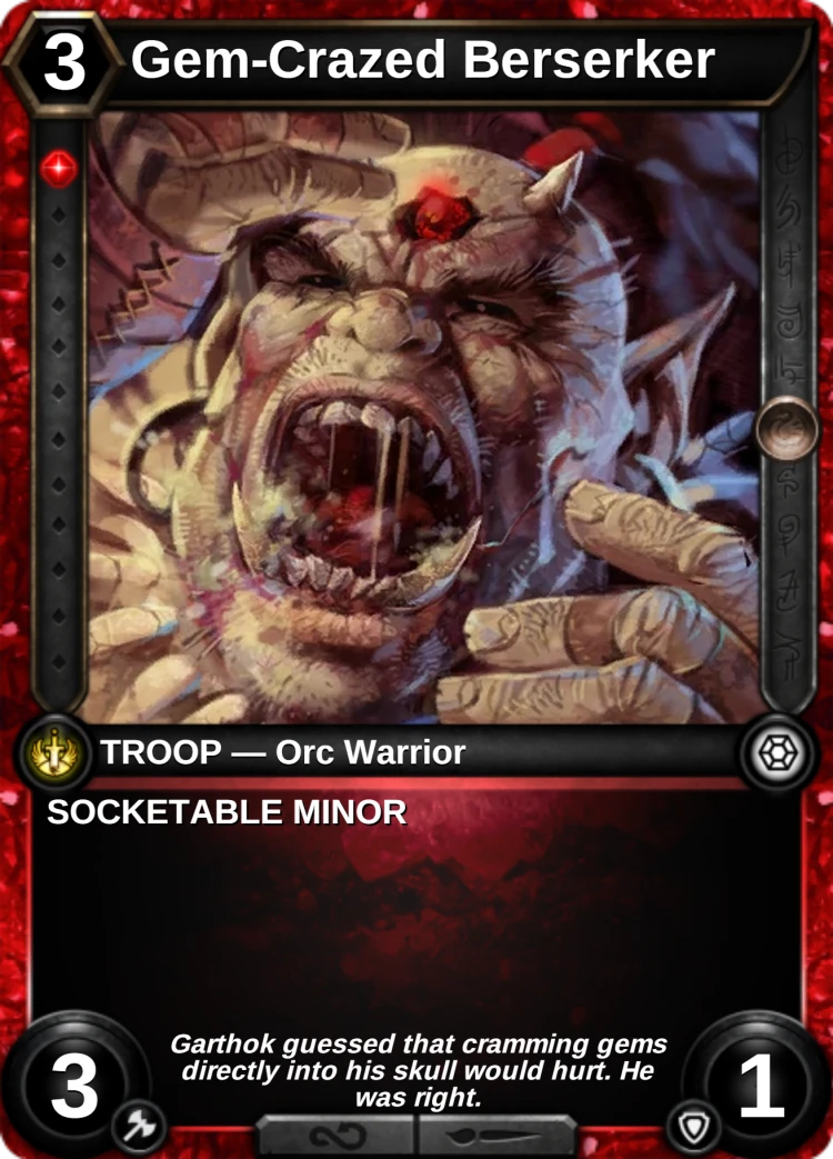 Gem-Crazed Berserker: the card