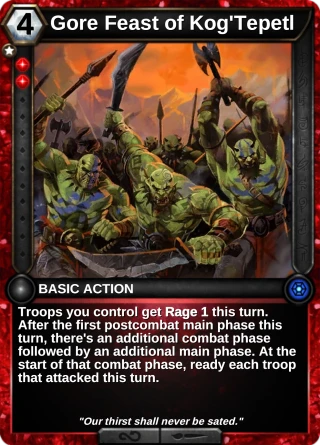 Gore Feast of Kog'Tepetl: the card this item changes