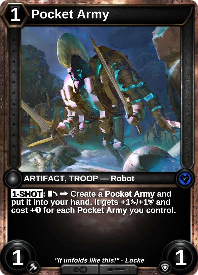 Pocket Army: the card
