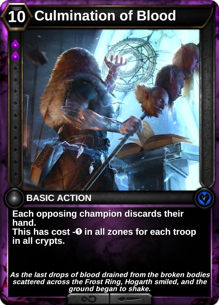 Culmination of Blood: the card