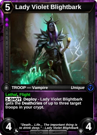 Lady Violet Blightbark: the card this item changes