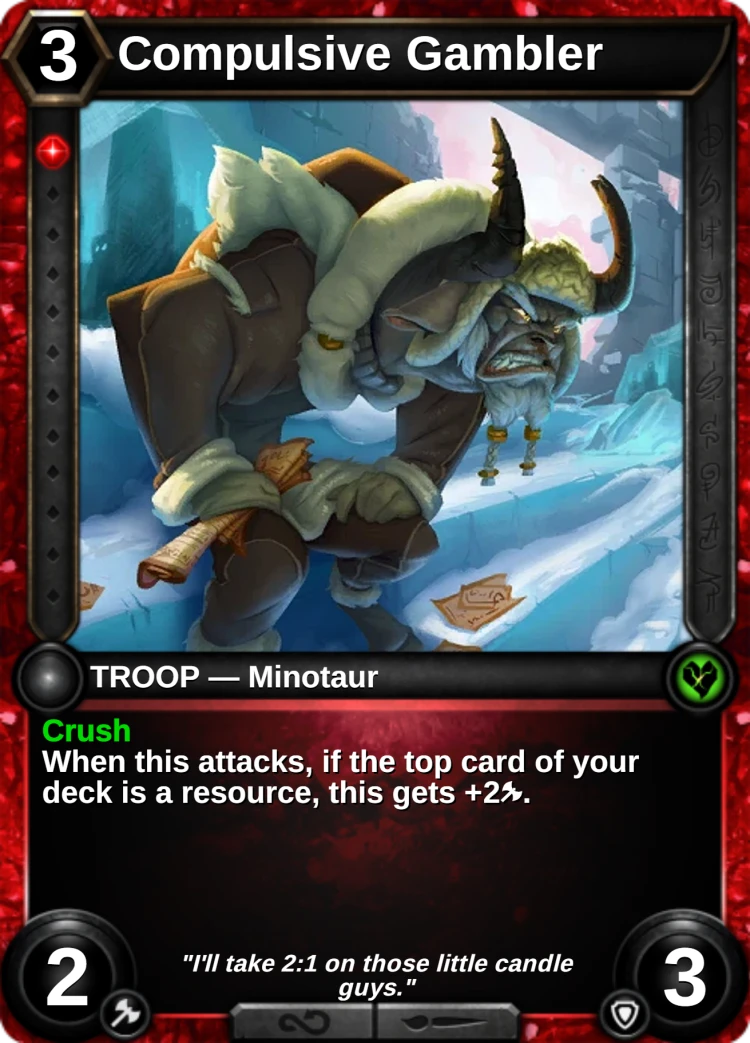 Compulsive Gambler: the card