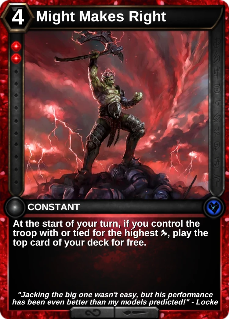 Might Makes Right: the card