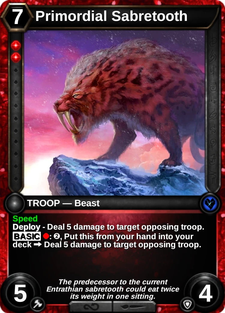 Primordial Sabretooth: the card