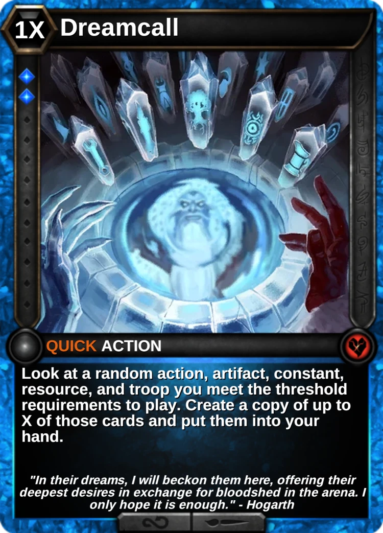 Dreamcall: the card