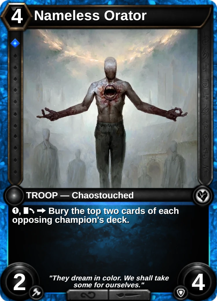 Nameless Orator: the card