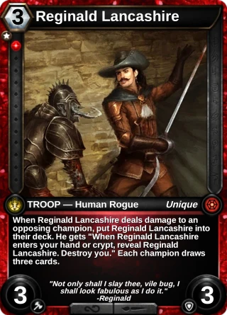 Reginald Lancashire: the card this item changes