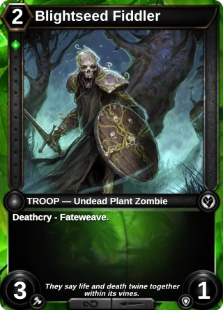 Blightseed Fiddler: the card this item changes