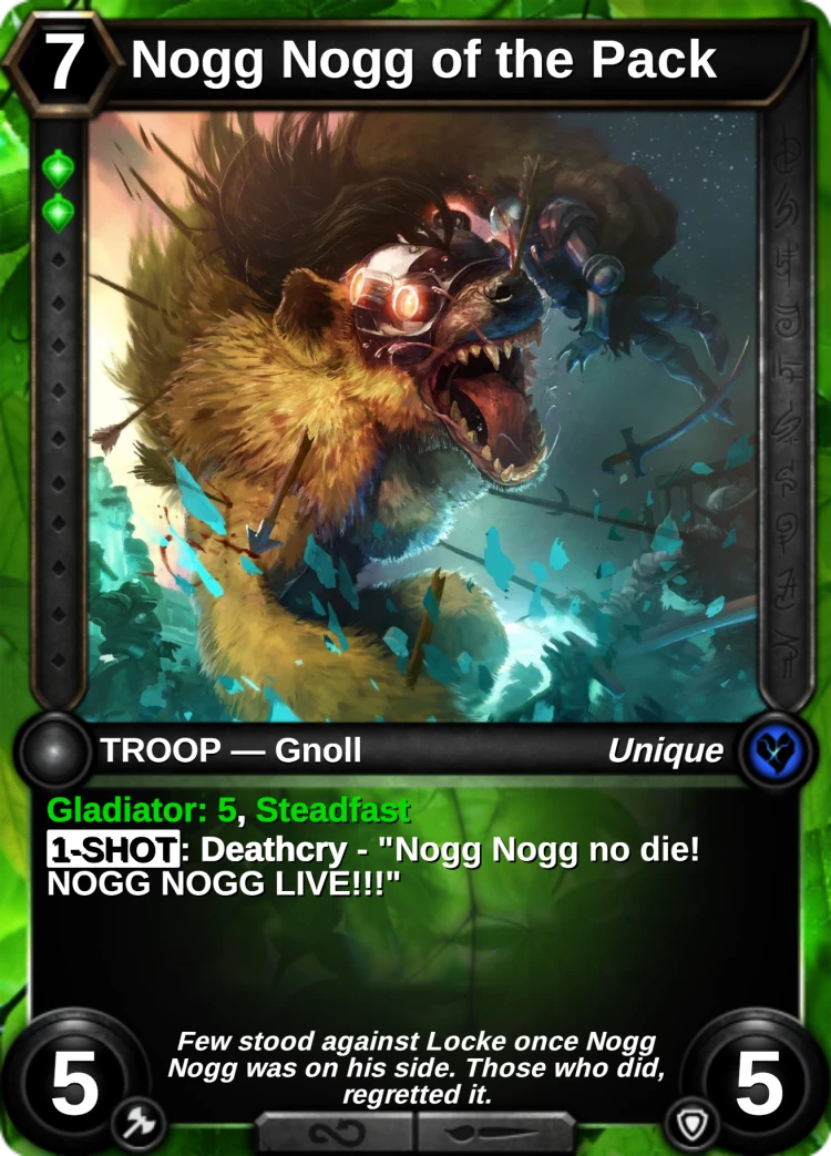 Nogg Nogg of the Pack: the card