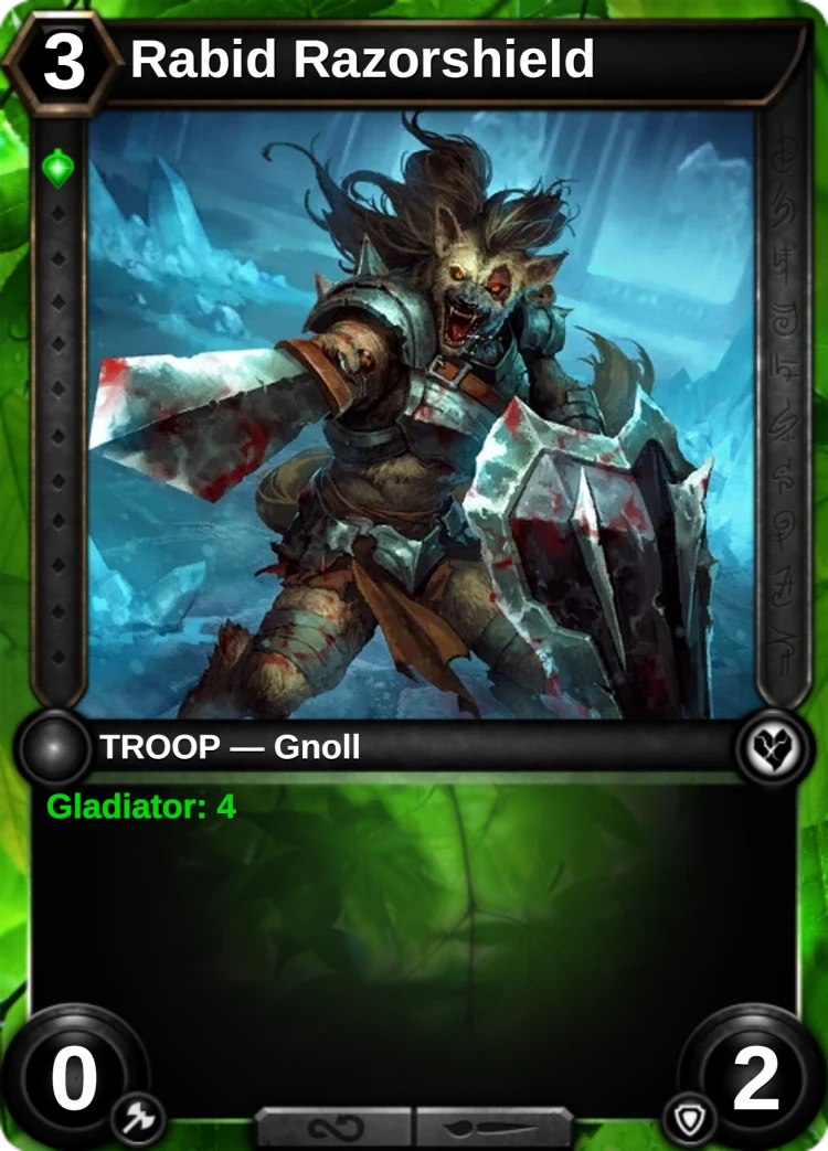 Rabid Razorshield: the card