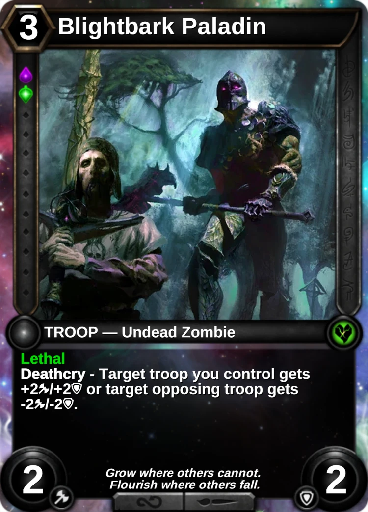 Blightbark Paladin: the card