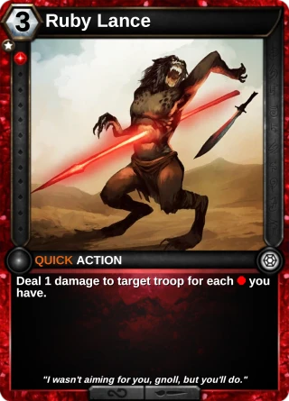 Ruby Lance: the card this item changes