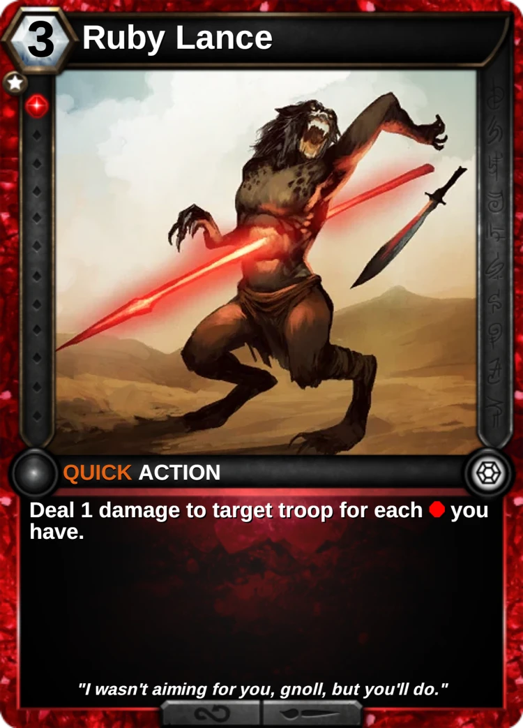 Ruby Lance: the card