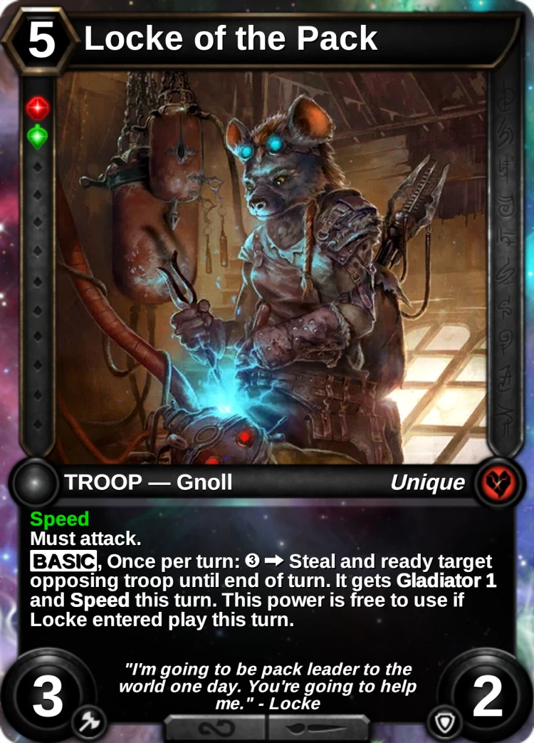 Locke of the Pack: the card