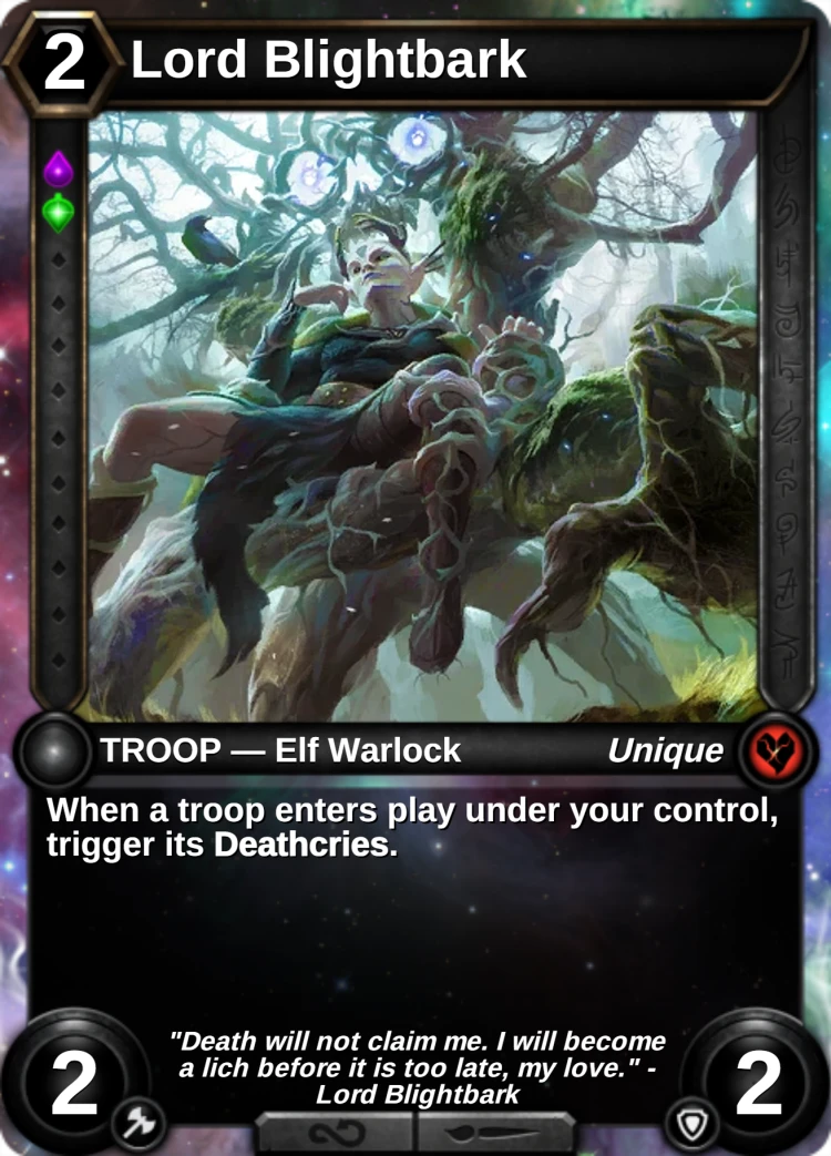 Lord Blightbark: the card