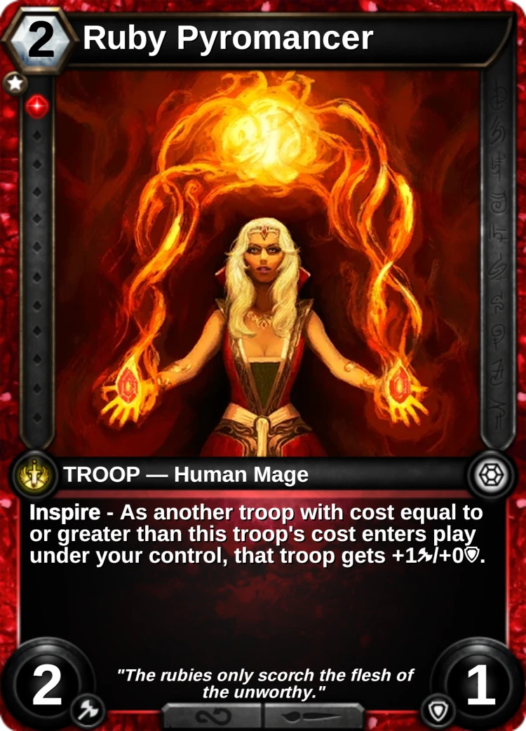 Ruby Pyromancer: the card