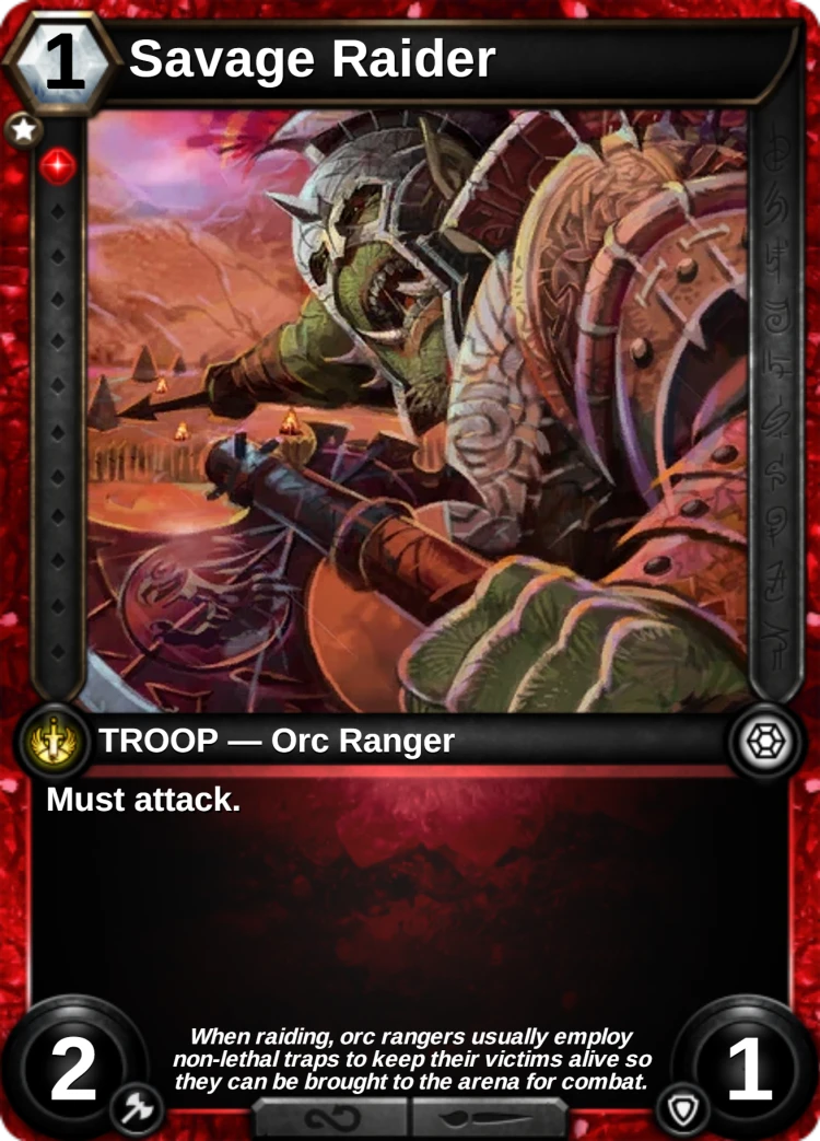 Savage Raider: the card