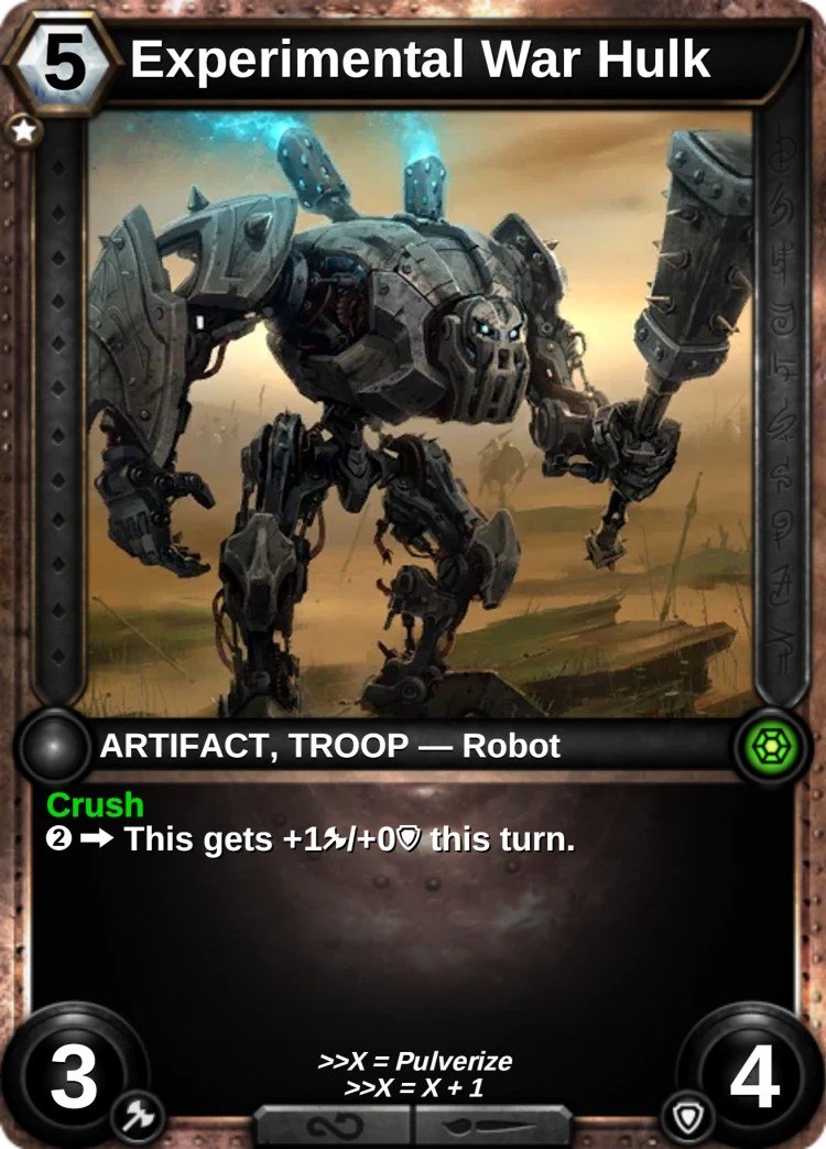 Experimental War Hulk: the card