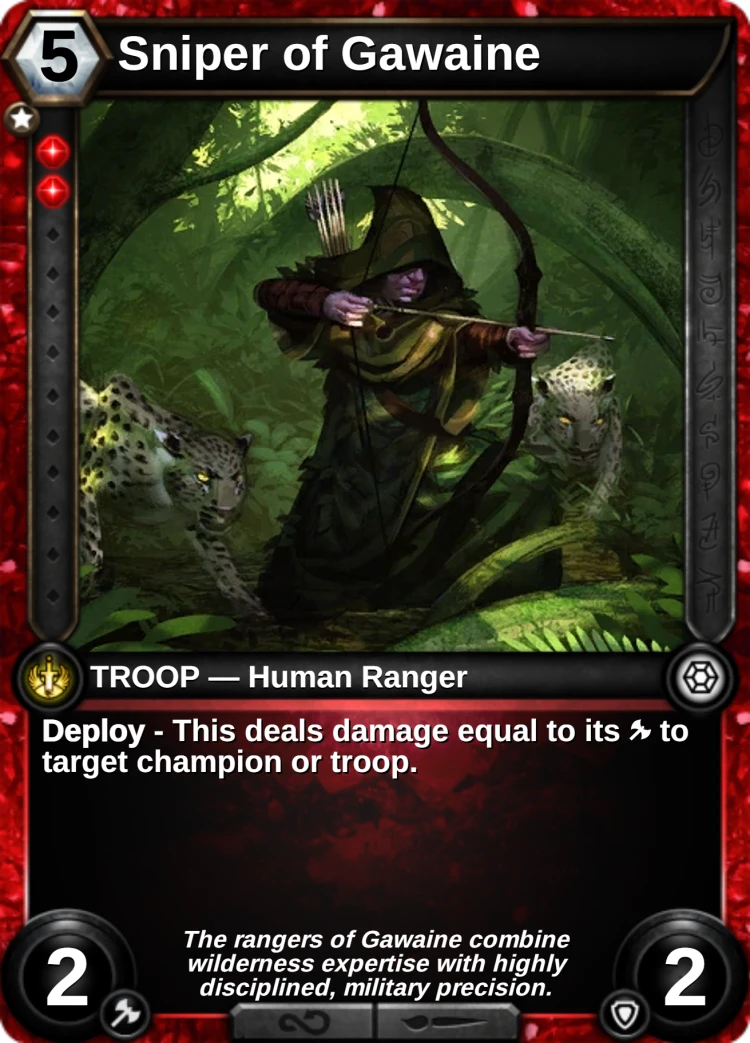 Sniper of Gawaine: the card