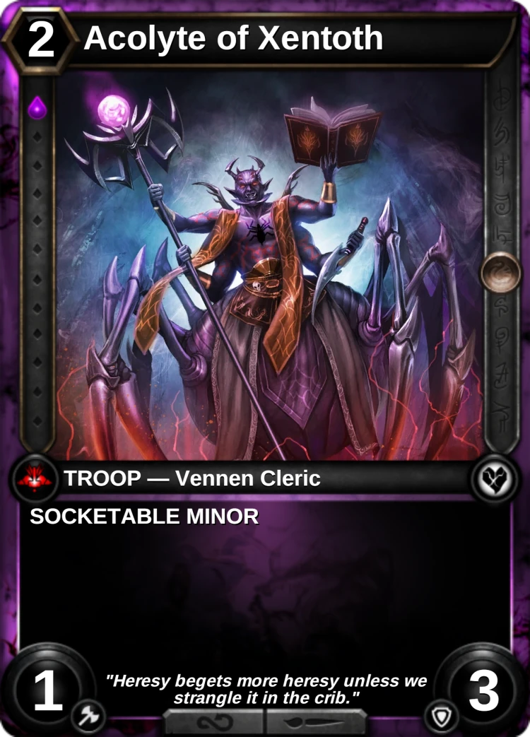 Acolyte of Xentoth: the card