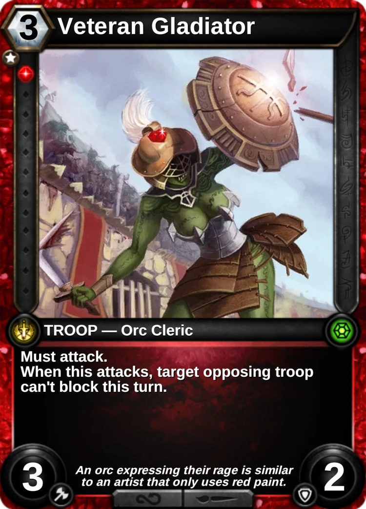 Veteran Gladiator: the card