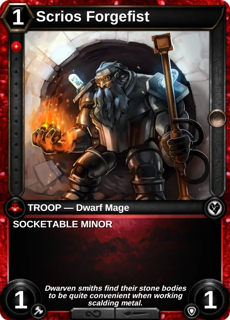 Scrios Forgefist: the card