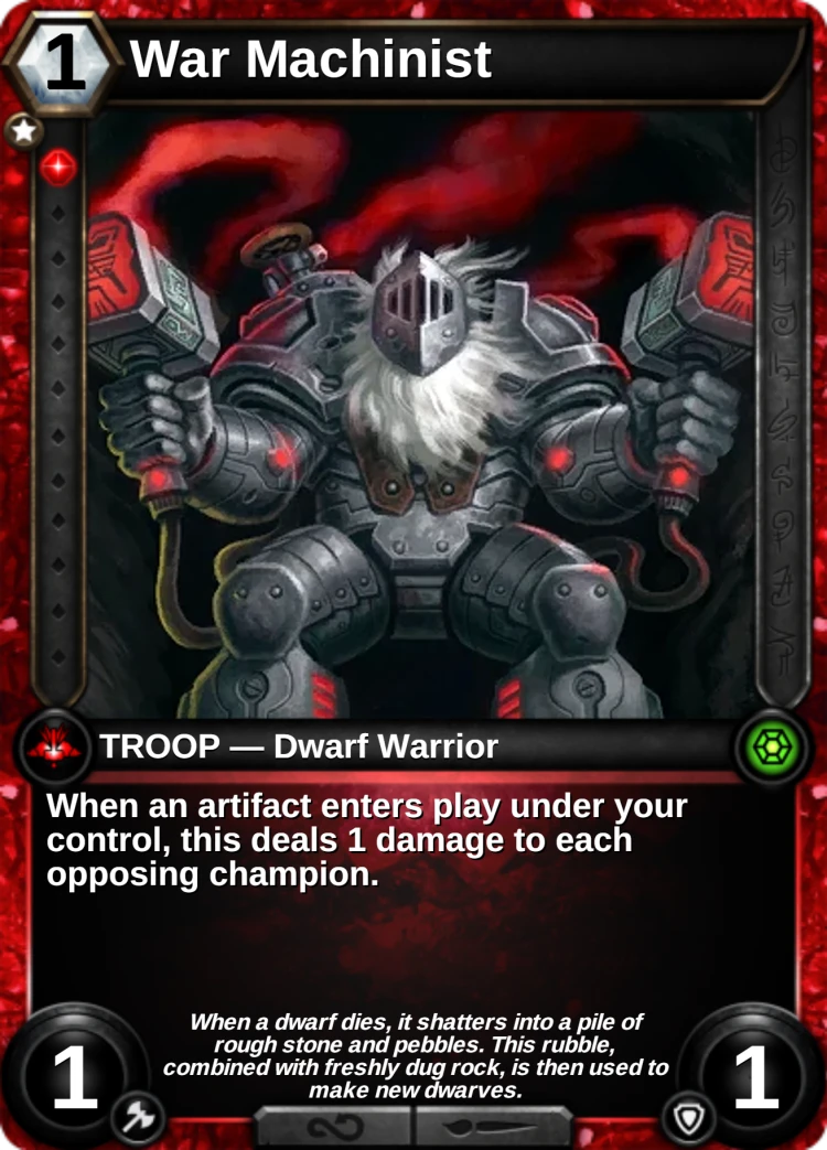 War Machinist: the card