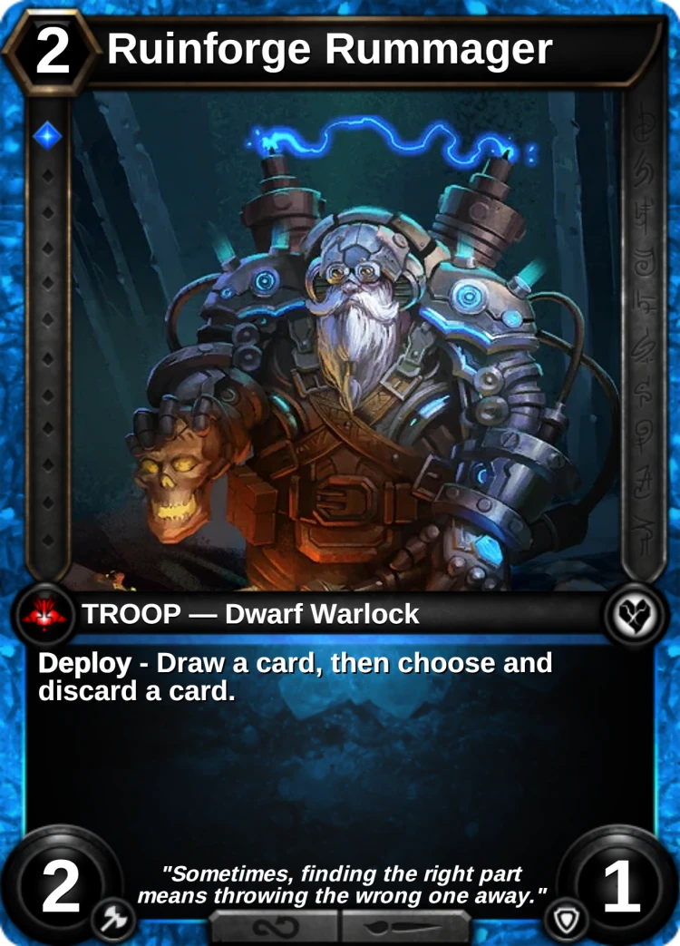 Ruinforge Rummager: the card
