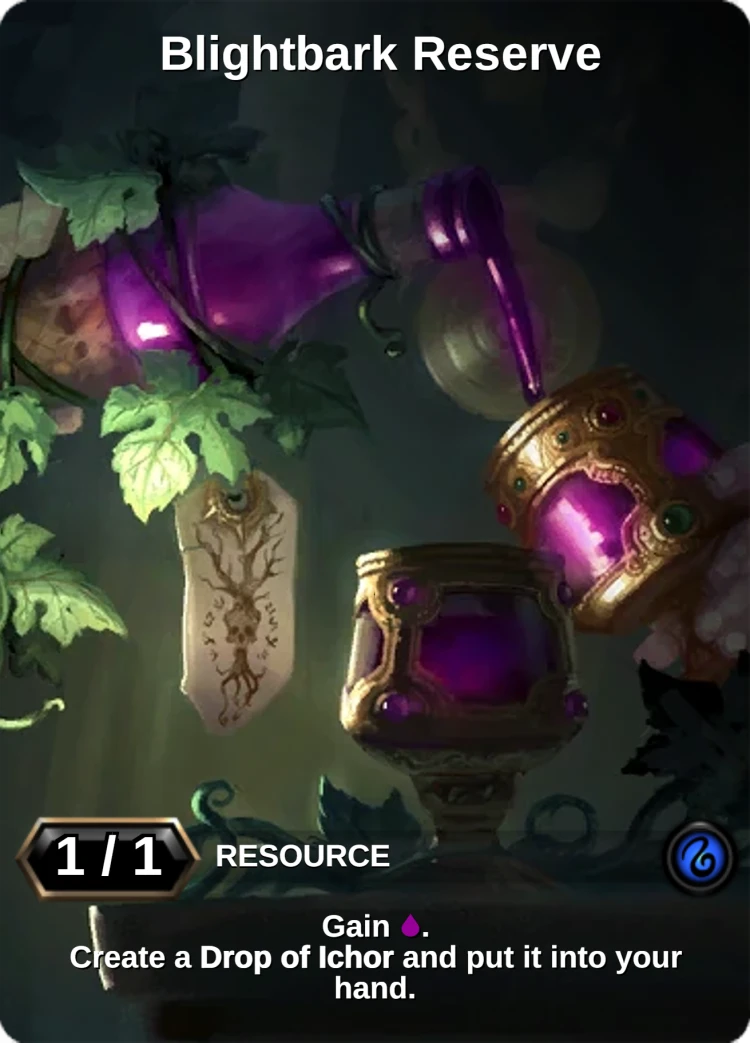 Blightbark Reserve: the card