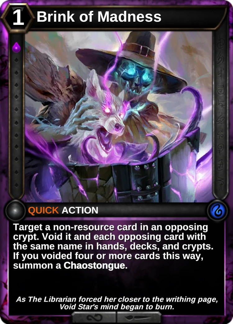 Brink of Madness: the card