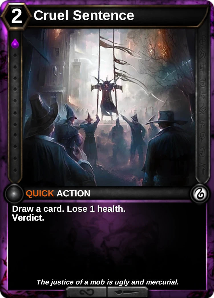Cruel Sentence: the card