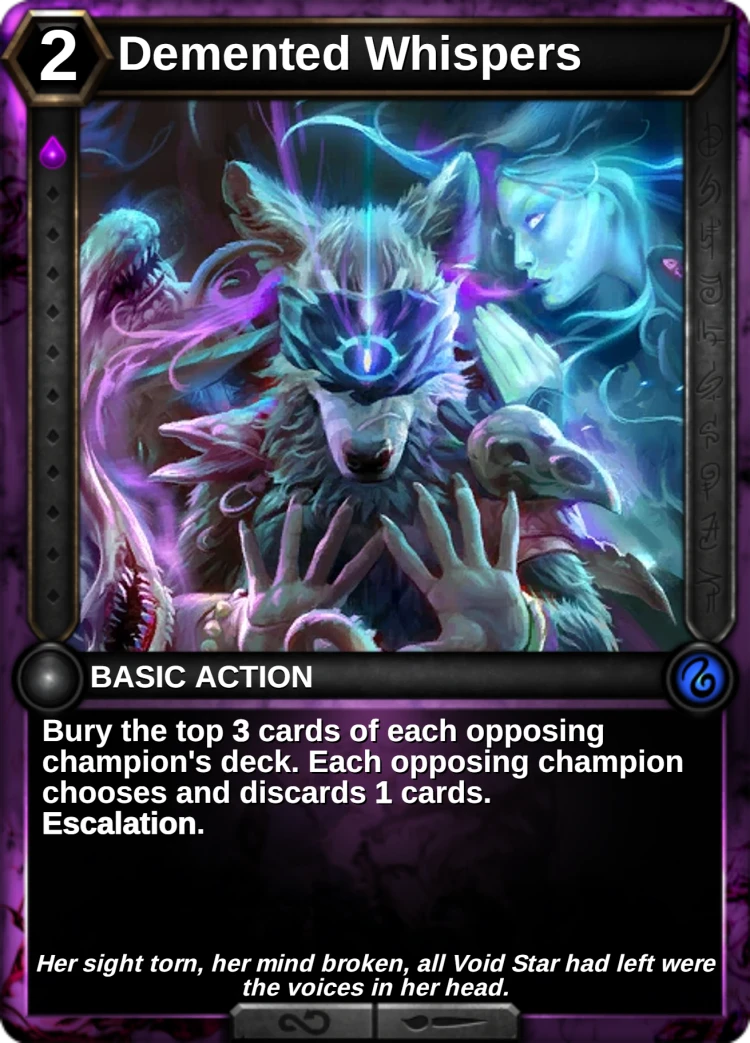 Demented Whispers: the card