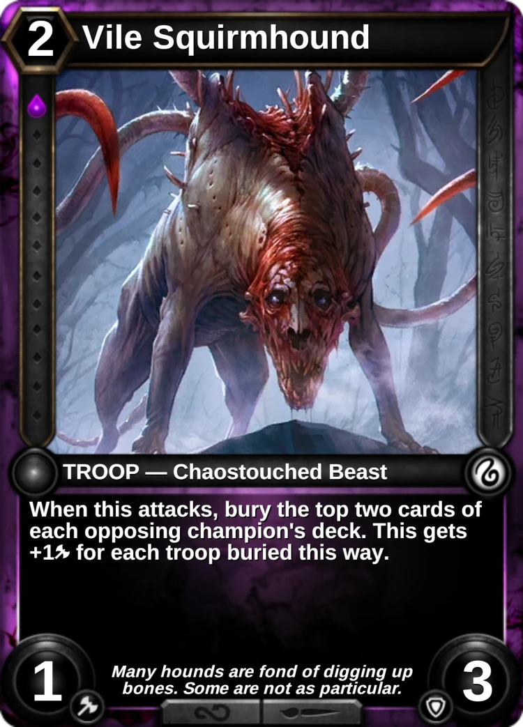 Vile Squirmhound: the card