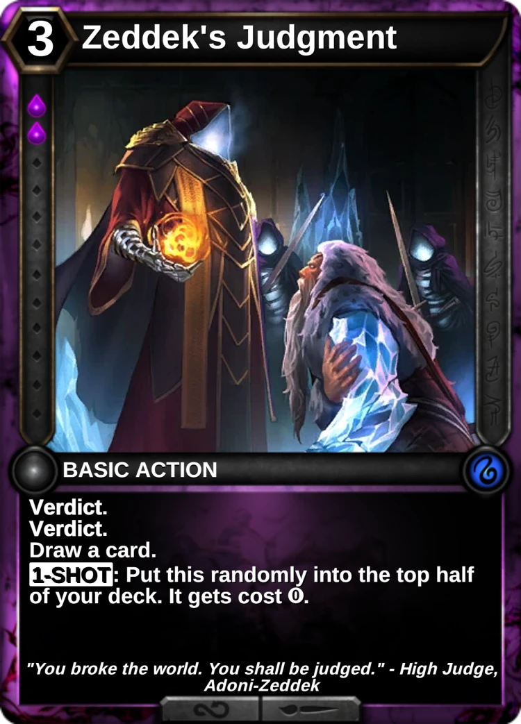 Zeddek's Judgment: the card