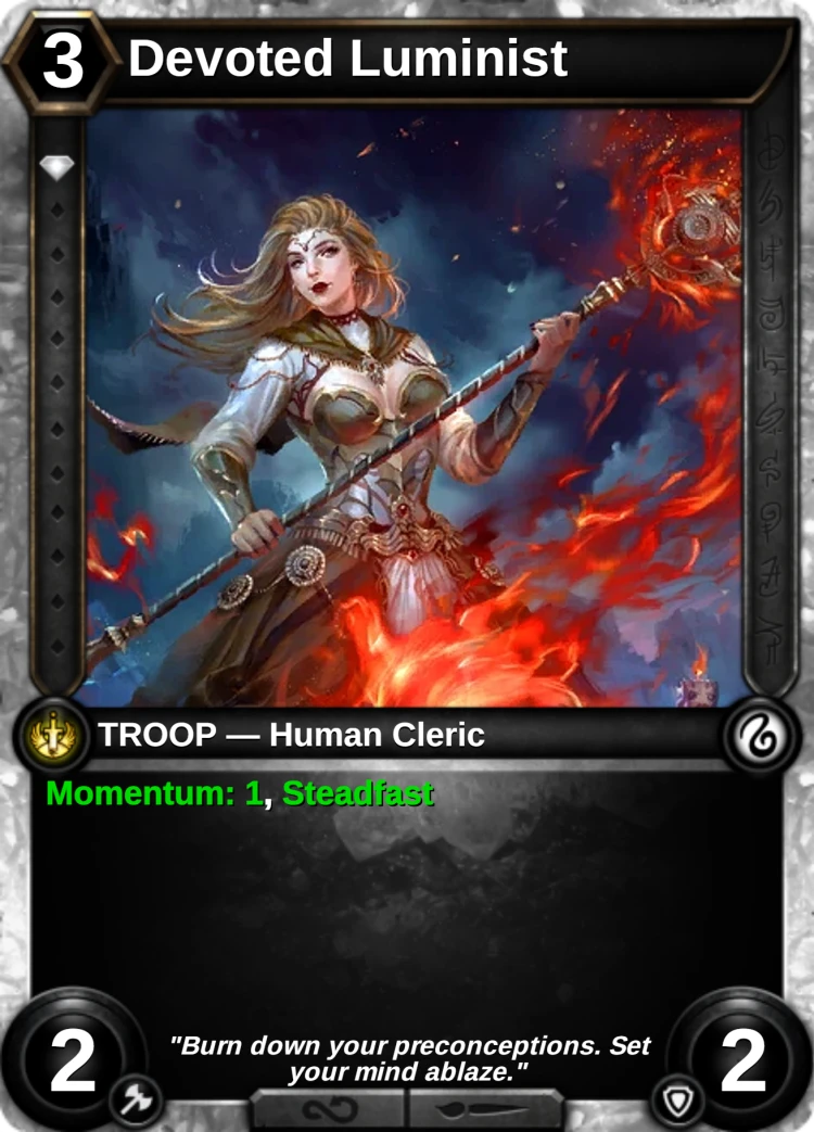 Devoted Luminist: the card